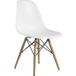 Стул Eames белый деревянный в аренду