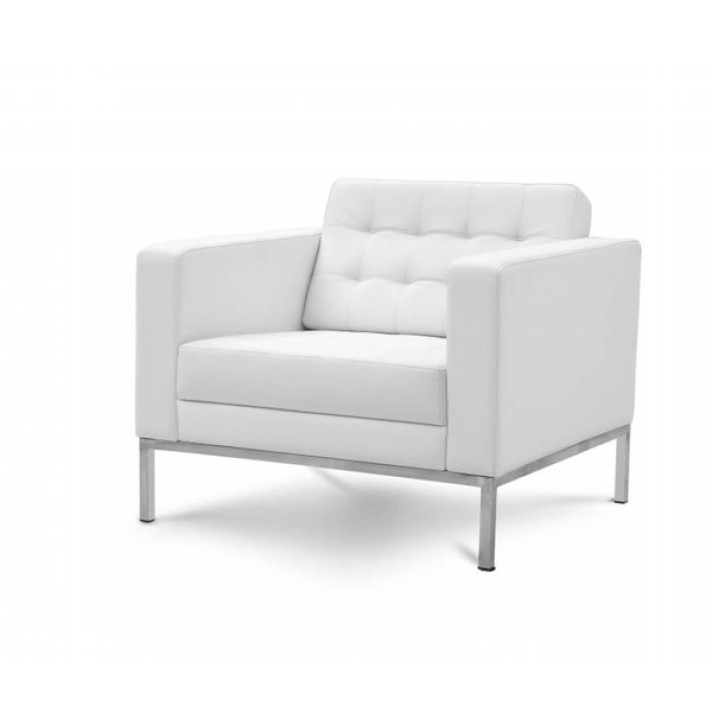 Кресло белое Некст из экокожи в аренду