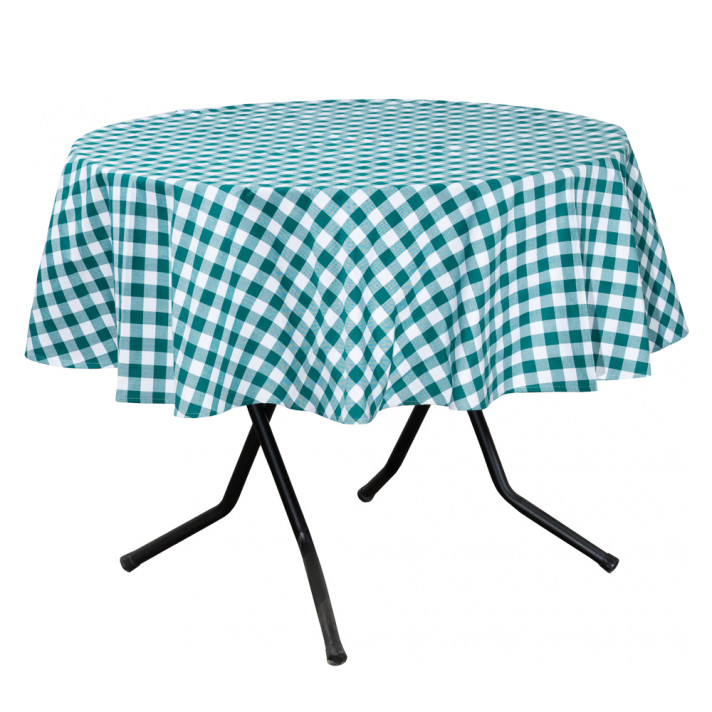 Скатерть круглая зеленая клетка Ø1,5м в аренду
