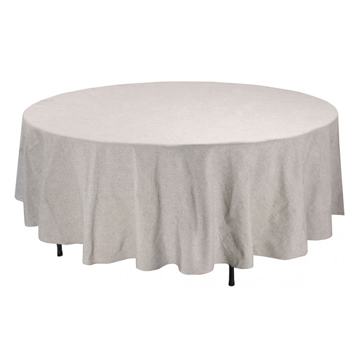 Скатерть льняная круглая серая 2,9м в аренду