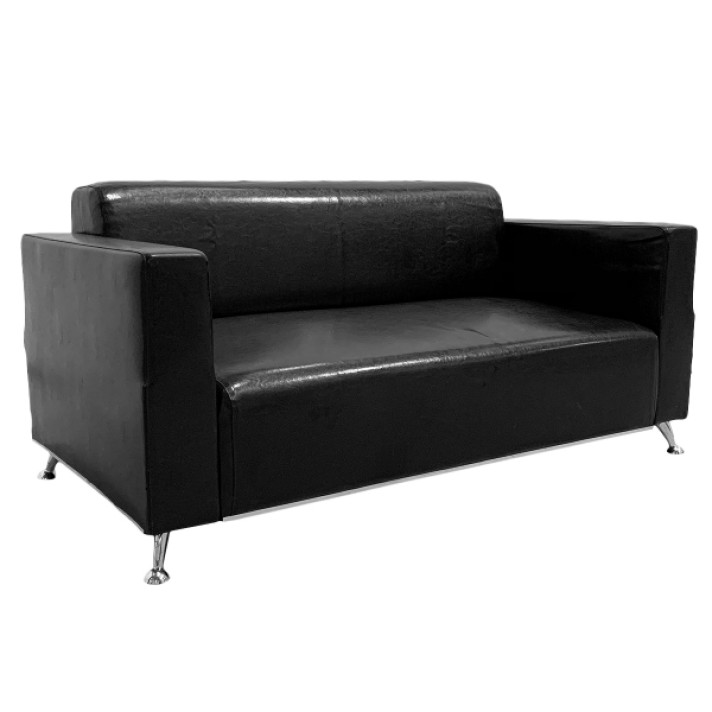 Диван Премьер из черной экокожи двухместный в аренду