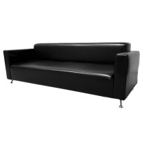 Диван Премьер черный трехместный